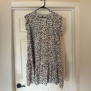 Leopard print plus sized work dress; NEVER WORN